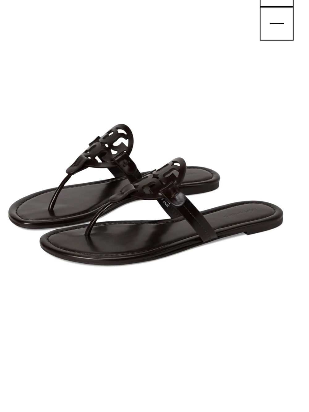 Tory Burch Black Logo Cutout Thong Sandals